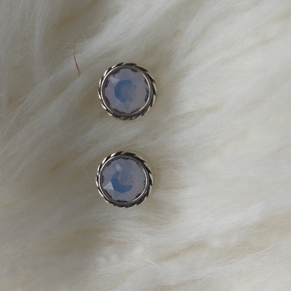 New Brighton Vintage Pink Gem Earrings With hearts on the sides - Picture 4 of 6